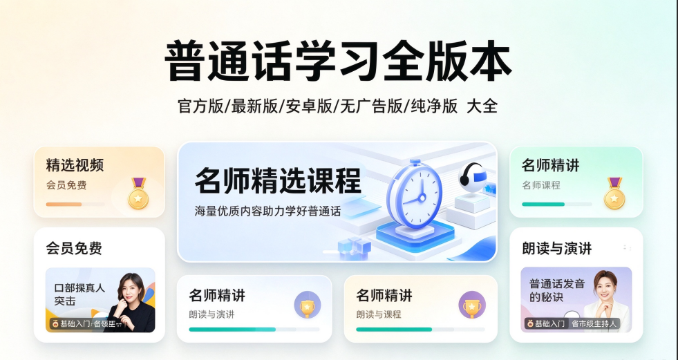 普通话学习官方版/最新版/安卓版/无广告版/纯净版合集